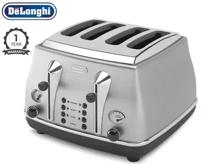 $186 • Buy NEW DéLonghi Icona Classic 4-Slice Toaster - Silver CTO4003S