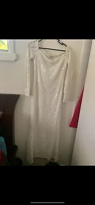 Goddiva Off The Shoulder Maxi Dress White Xmas Ball Gown • $100