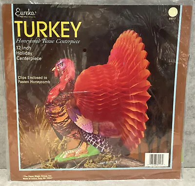 Vintage Eureka Thanksgiving Turkey Honeycomb Tissue 12” Centerpiece • $13