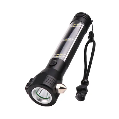 Solar Power LED Flashlight 9in1 Multi-functional Safety Hammer Torch Light Lamp • $18.99