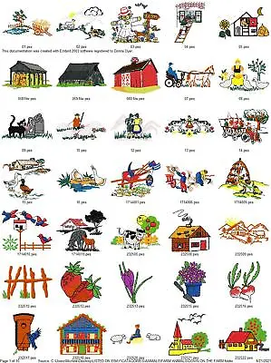 331 Down On The Farm Collection Embroidery Machine Designs  Pes Jef Hus • $7.95