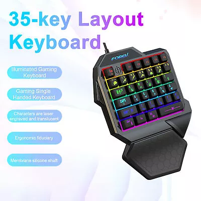 35-Key RGB Mini Gaming Keyboard Ergonomic Design With Wrist Support PC Game Au • $25.64