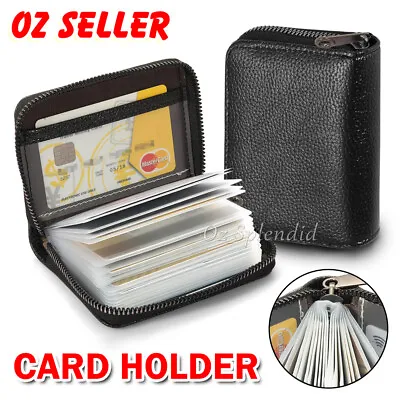 $7.77 • Buy Mini Credit ID 22 Card Holder Zipper Wallet PU Leather Slim Pocket Business Case