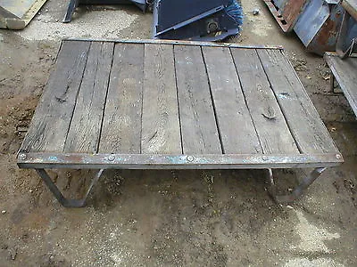 Antique Industrial Factory Foundry Platform Pallet Cart  • $130