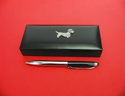 £19.99 • Buy Dandie Dinmont On Black PU Leather Pen Box & Pen Gift Set Dandie Dinmont Gift