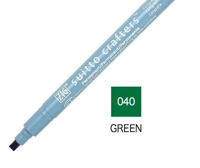 ZIG Suitto Crafters Marker Pen Calligraphy 3.5mm Tip - Green • £3.50