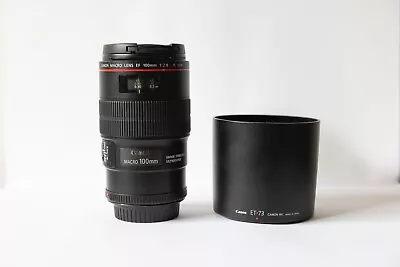 Canon EF 100mm F2.8 IS USM Macro Including Lens Hood & Focus Gear. • $1100