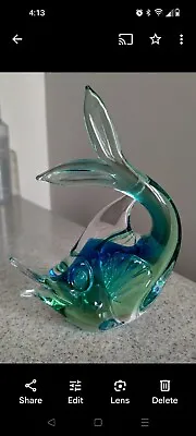 Vintage Murano Italy Glass Fish Blue Green No Tag • $25