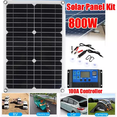 800W Solar Panel Kit 12V Battery Charger 100A Controller Caravan RV Boat Camping • £25.99