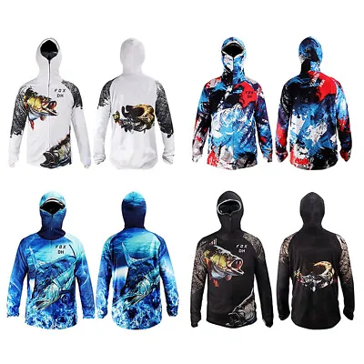Men's Fishing Shirt Jacket Sun Protection Face Neck Anti-uv Breathable Fishing • $23.12