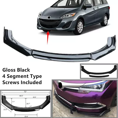 Universal Fit For Mazda 5 2012-2017 Front Bumper Lip Spoiler 4 Segment 2-layer • $56.49