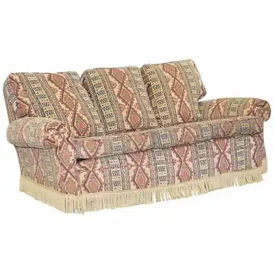 Mid Century Fully Sprung Art Deco Style Kilim Rug Upholstered Sofa Part Of Suite • $2303.44