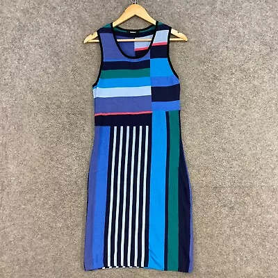 Desigual Dress Womens L Large Multicolour Striped Knit Bodycon Sleeveless 24123 • $59.95