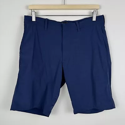 J Crew Tech Shorts Navy Blue Nylon Stretch Classic Fit Pockets H9326 Mens 32 • $15.99