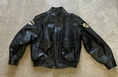 Vintage Leather King Leather Jacket Mens Size L  Lined Thinsulate Motorcycle • $5