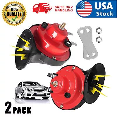 USA 2pcs Super Snail Air Train Horn For Truck Car Boat Motorcycle 12V Electric • $11.98