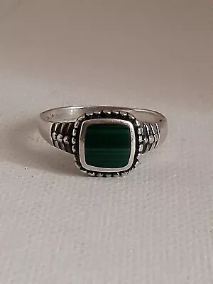 Sterling Silver Malachite Ring • $22.99