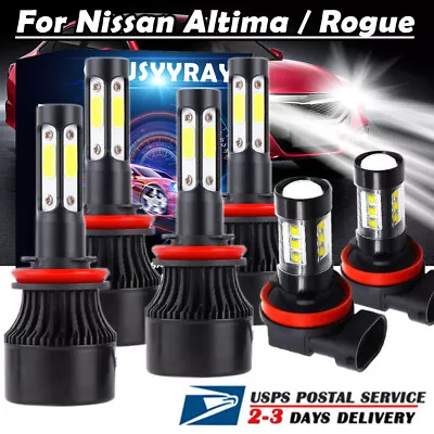 For Nissan Altima 2007-2018 Rogue 2014-2019 - 6LED Bulbs Headlight&Fog Light DRL • $70.31