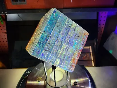 $3900 • Buy Dichroic Crystal Optic Art Glass Storms Paperweight  Chakras Tesseract Avengers