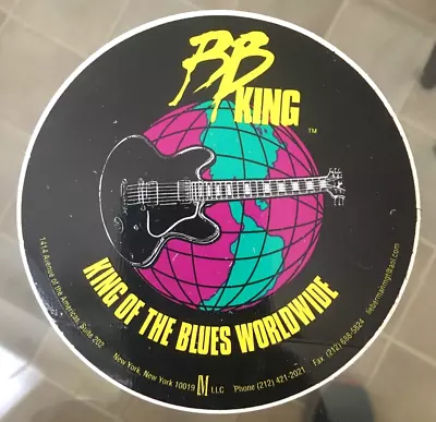 B B King 5 Inch Round Unused Sticker - King Of The Blues Worldwide • $10