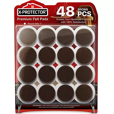 Felt Furniture Pads X-PROTECTOR - 48 Premium Floor Protector Chair Felts For ... • $12.13