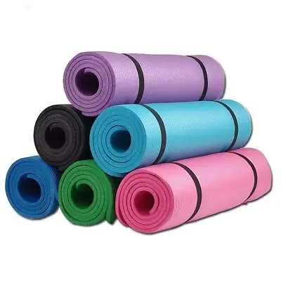 Yoga Mat 15mm Thick Durable Non Slip For Gym Exercise Fitness Pilates Workout • £9.99