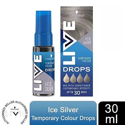 Schwarzkopf LIVE Colour Drops Semi-Permanent Hair Dye Ice Silver • £9.99