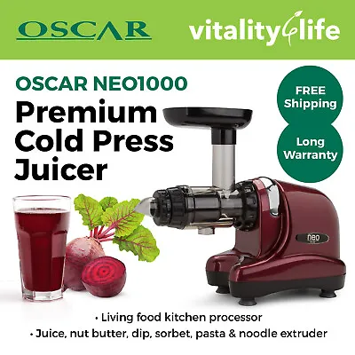 NEW Oscar Neo DA-1000 Slow Cold Press Juicer Extractor - Burgundy • $512