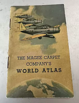 Vintage Advertising  World Atlas  The Magee Carpet Co.  Wwii Planes On Cover  • $27.51