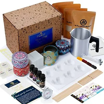 £43.39 • Buy SALZOYART Candle Making Kit For Adults | Wax Melting Pot - Thermometer - Moulds