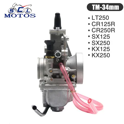 TM34mm Mikuni Carburetor 2/4 Stroke For HONDA CR250R/125R Kawasaki KX125/250 • $84.15