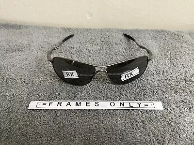 OAKLEY CROSSHAIR Lead Silver / Black IRIDIUM  Sunglass FRAMES ONLY 4060-22 L0014 • $94.91