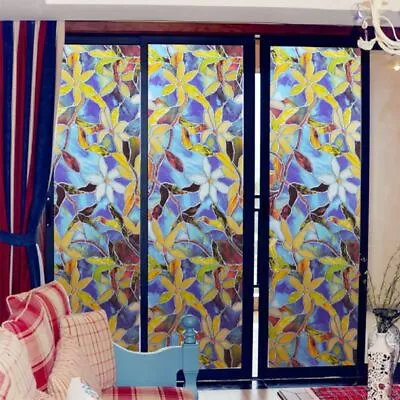 Pattern Non-Adhesive Privacy 3D Static Cling Window Films Window Glass Sticker • £9.31
