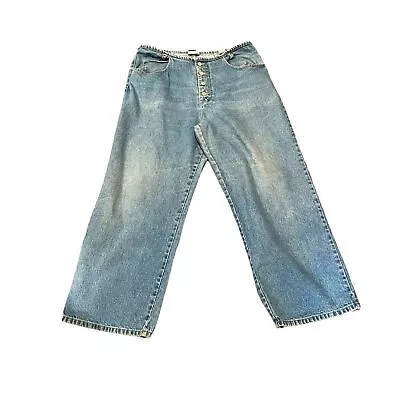 Vintage Venezia 80s High Rise Wide Leg Button Fly Light Wash Jeans Womens 22 • $27.99