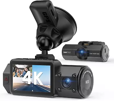 Vantrue N2S 4K Dual Dash Cam 1440P Front And Inside Uber Dash Camera 256GB Max- • $384.61