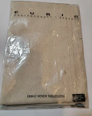 FURIO WOVEN  Tablecloth TAN  Oblong 52” X 70” NEW 50% LAST ONE • $7.99