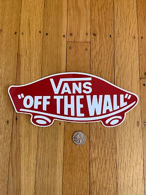 Vans Off The Wall Shoes Large Red And White Sticker Classic Skateboard Logo • $3