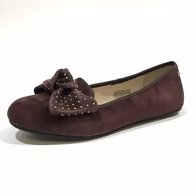 Ugg Alloway Studded Bow Flats -espresso Suede -women’s Us 6.5 -new • $62.90