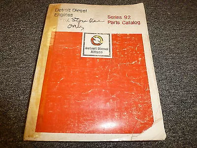 $250.86 • Buy Detroit Diesel 6V92 8V92 12V92 16V92 Series 92 Engine Parts Catalog Manual Book