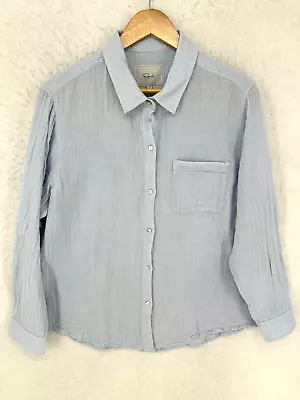 Rails Button Shirt Womens Large Ellis Bluebell Soft Organic Lightweight Top $168 • $24.99