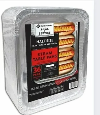 36 Foil Steam Table Pans Half Size Heavy Disposable Baking Roasting Lasagna Pans • $21.95
