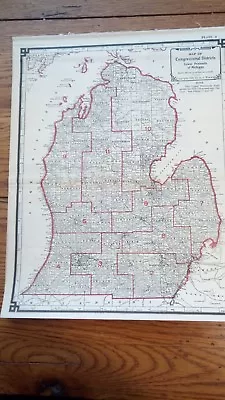 Set Of 19 Maps Of Michigan Districts 1905 Great Condition Upper Lower Peninsula • $79.95