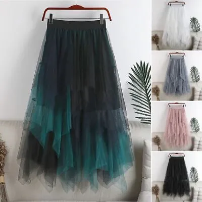 £10.62 • Buy Elastic Layered Dress Pleated Longuette Half-Length Underskirt Mesh Tulle Skirt
