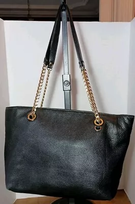 MICHAEL KORS Gold Chain Handle Pebbled Leather Tote Large Shoulder Bag  • $79