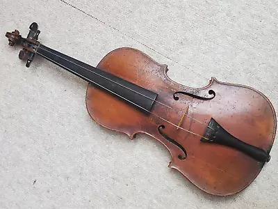 Nicely Flamed Old 4/4 (or 7/8?)  Violin Crack At The Front • $199