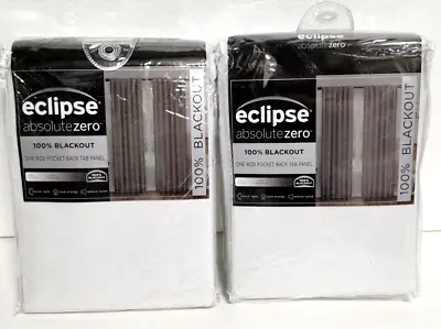 2 Nora Absolute Zero Blackout Curtain Panels White 50 X 95 - Eclipse • $48.99