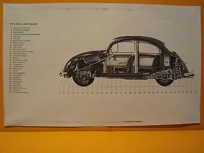 1959 Volkswagen Beetle Sedan Plan From Original Owners Instruction Manual Vw Bug • $4.98