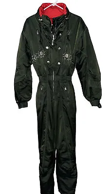 $65 • Buy Vintage 1 Piece Winter Jumpsuit Snowsuit Ski Suit Green Sportalm Kitzbühel SZ 38