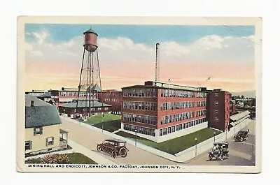 Vintage Postcard ** DINING HALL* ENDICOTT JOHNSON FACTORY * EJ * JOHNSON CITY NY • $4