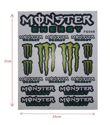 Monster Energy Stickers - Waterproof Weatherproof And Durable - Universal Use • $11.09